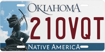 OK license plate 210VQT