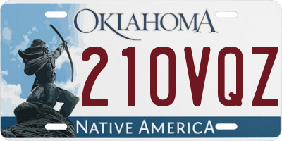 OK license plate 210VQZ