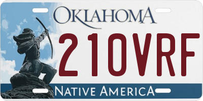 OK license plate 210VRF