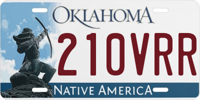 OK license plate 210VRR