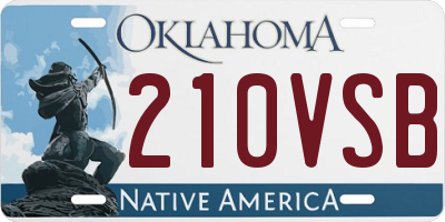 OK license plate 210VSB