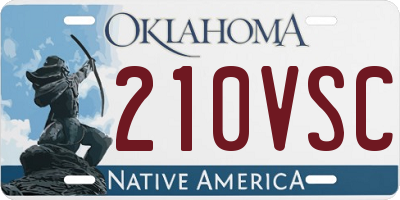 OK license plate 210VSC