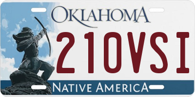 OK license plate 210VSI