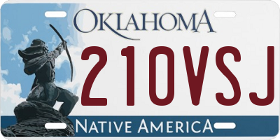 OK license plate 210VSJ