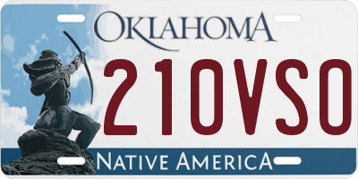 OK license plate 210VSO