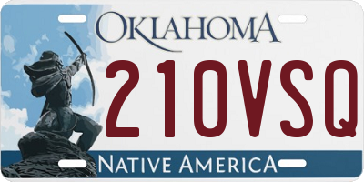 OK license plate 210VSQ