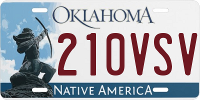 OK license plate 210VSV