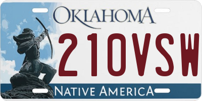 OK license plate 210VSW