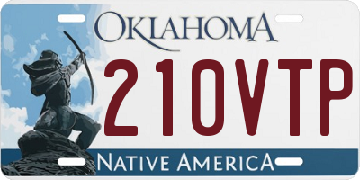 OK license plate 210VTP