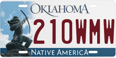 OK license plate 210WMW