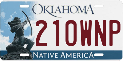 OK license plate 210WNP