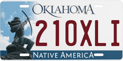 OK license plate 210XLI