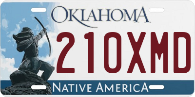 OK license plate 210XMD