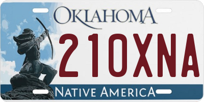 OK license plate 210XNA