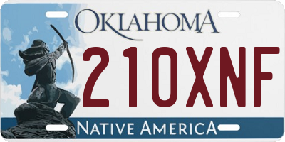 OK license plate 210XNF