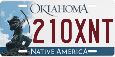 OK license plate 210XNT