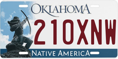OK license plate 210XNW