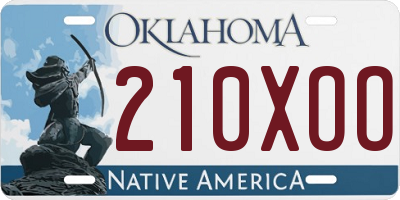 OK license plate 210XOO