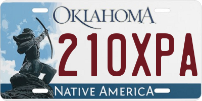 OK license plate 210XPA