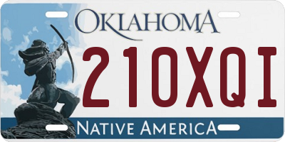 OK license plate 210XQI