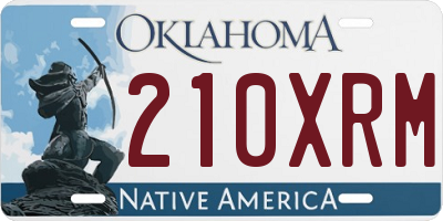 OK license plate 210XRM