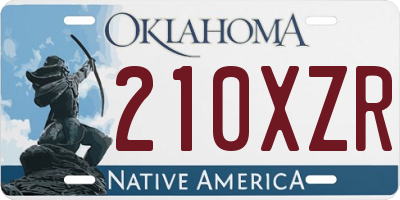 OK license plate 210XZR