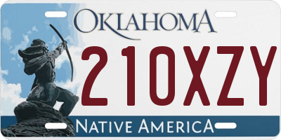 OK license plate 210XZY