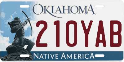 OK license plate 210YAB
