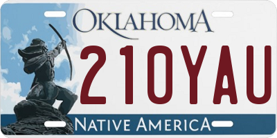 OK license plate 210YAU