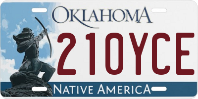 OK license plate 210YCE