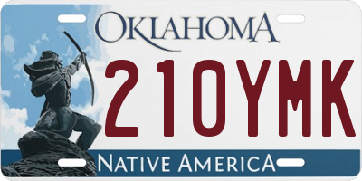 OK license plate 210YMK