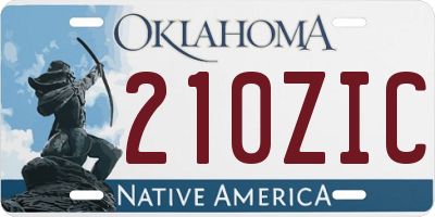 OK license plate 210ZIC