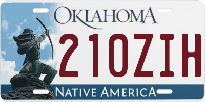 OK license plate 210ZIH