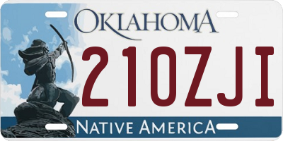 OK license plate 210ZJI