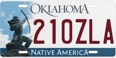 OK license plate 210ZLA