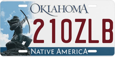 OK license plate 210ZLB