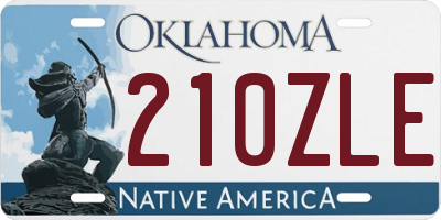 OK license plate 210ZLE