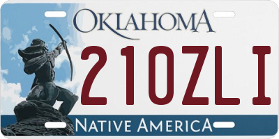OK license plate 210ZLI