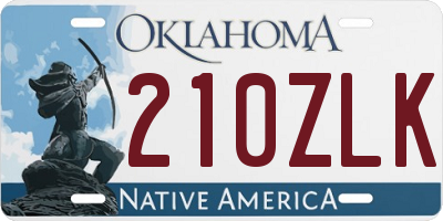 OK license plate 210ZLK