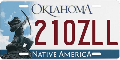 OK license plate 210ZLL