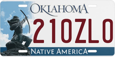 OK license plate 210ZLO