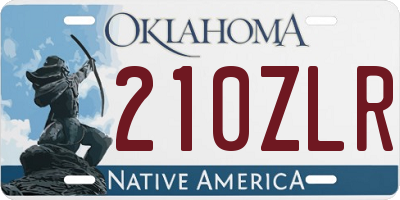 OK license plate 210ZLR