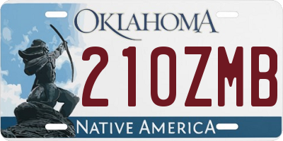 OK license plate 210ZMB