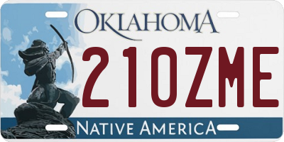 OK license plate 210ZME