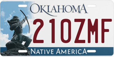 OK license plate 210ZMF