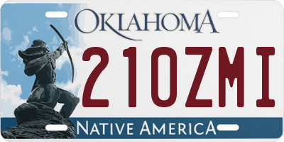 OK license plate 210ZMI