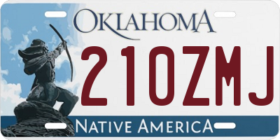 OK license plate 210ZMJ