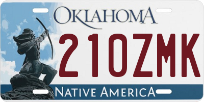 OK license plate 210ZMK