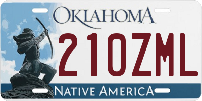 OK license plate 210ZML