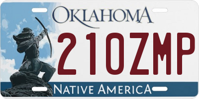 OK license plate 210ZMP